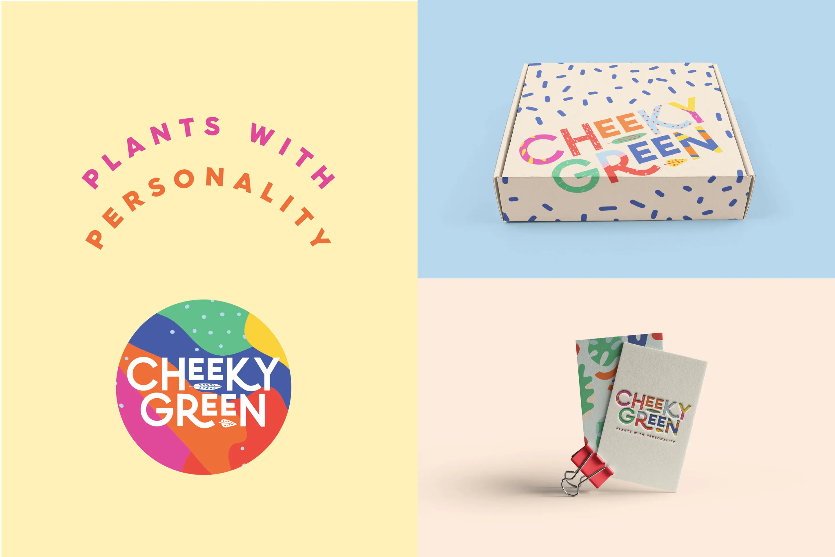 Colourful fun marketing and packaging design package created for Melbourne Designers Cheeky Green