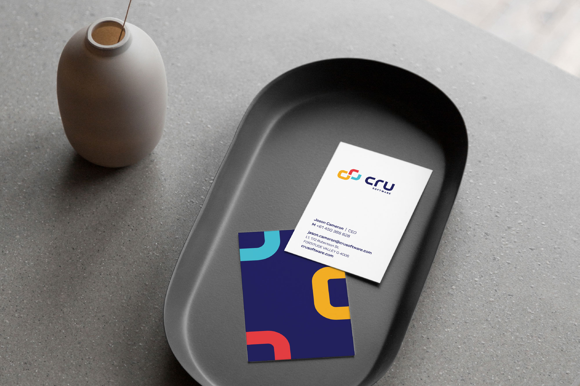 CRU Software Brand Identity Project Business Cards