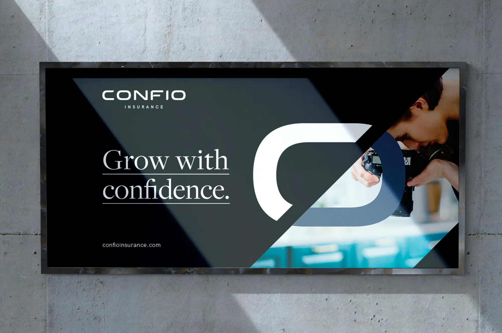 Confio Insurance Premium high end brand identity billboard