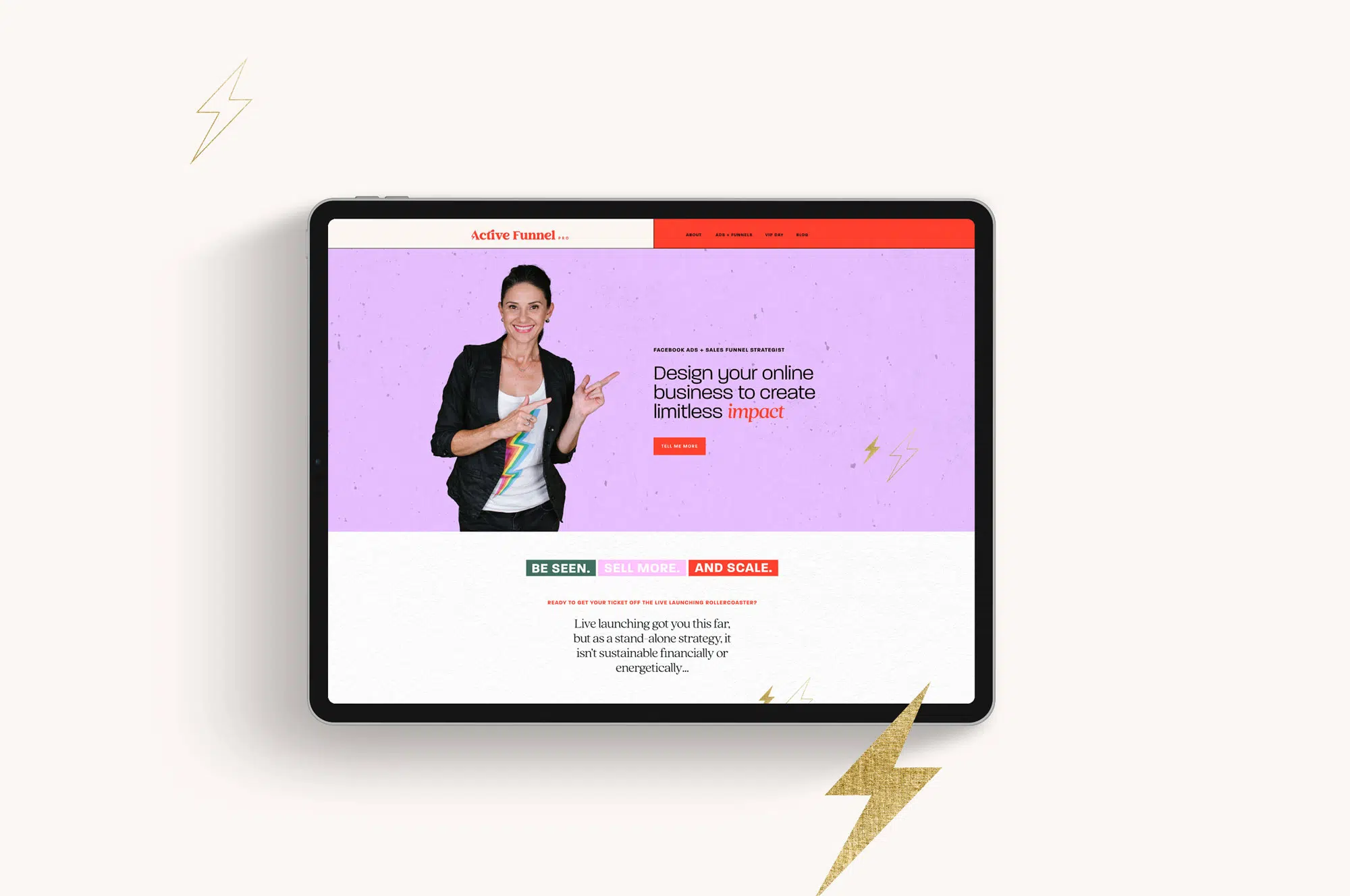 female website design ads manager